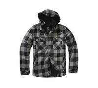Anorak BRANDIT "Brandit Herren Lumberjacket Hooded", Herren, Gr. XXL, schwarz-weiß (schwarz, charcoal), 100% Baumwolle, kariert, normal, ohne Ausschnitt, Jacken (46153841-XXL) schwarz, charcoal