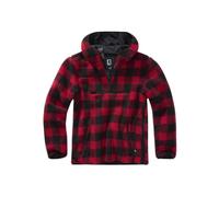 Anorak BRANDIT "Brandit Herren Teddyfleece Worker Pullover", Herren, Gr. 5XL, rot, schwarz, 100% Polyester, unifarben, normal, ohne Ausschnitt, Jacken (19617048-5XL) rot, schwarz