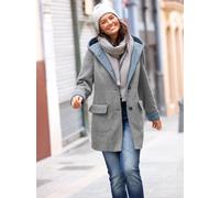 Anorak CASUAL LOOKS, Damen, Gr. 22, grau (hellgrau, meliert), 100% Polyester, unifarben, Jacken (78420214-22) hellgrau, meliert