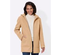 Anorak CASUAL LOOKS, Damen, Gr. 44, gelb (camel, meliert), 85% Polyester, 15% Viskose, unifarben, Jacken (95944263-44) camel, meliert