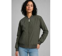 Anorak DERBE "Blousholm pinstripe", Damen, Gr. 34, grün (olive phantom), Obermaterial: 100% Polyester. Füllung: 100% Polyester. Futter: 100% Polyester, normal, Jacken, Warmer Blouson mit Bündchen (798