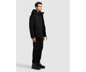 Anorak KHUJO "OREG", Herren, Gr. XL, schwarz, 85% Polyester, 15% Baumwolle, unifarben, regular fit hüftlang, eingesetzt elastischer Bund mit Windstopper, Jacken (59262051-XL) schwarz