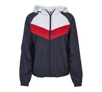 Anorak URBAN CLASSICS "Urban Classics Damen Ladies 3-Tone Windbreaker", Damen, Gr. XS, navy, weiß, firerot, 100% Polyester, mehrfarbig, normal, ohne Ausschnitt, Jacken (71200810-XS) navy, weiß, firero