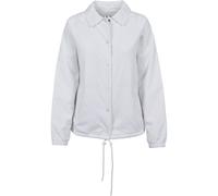 Anorak URBAN CLASSICS "Urban Classics Damen Ladies Coach Jacket", Damen, Gr. S, weiß, 100% Polyester, unifarben, loose fit, amerikanischer Ausschnitt, Jacken (19562236-S) weiß