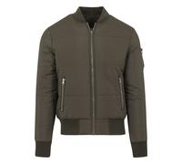 Anorak URBAN CLASSICS "Urban Classics Herren Basic Quilt Bomber Jacket", Damen, Gr. S, olive, 100% Polyester, unifarben, normal, Rundhals, Jacken (35048346-S) olive