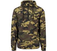 Anorak URBAN CLASSICS "Urban Classics Herren Camo Pull Over Windbreaker", Damen, Gr. S, woodcamo, 100% Polyester, mehrfarbig, normal, ohne Ausschnitt, Jacken (66912944-S) woodcamo