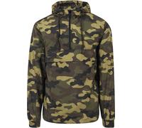 Anorak URBAN CLASSICS "Urban Classics Herren Camo Pull Over Windbreaker", Herren, Gr. S, grün (woodcamo), 100% Polyester, mehrfarbig, normal, ohne Ausschnitt, Jacken (66912944-S) woodcamo