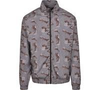 Anorak URBAN CLASSICS "Urban Classics Herren Camo Track Jacket", Herren, Gr. M, grau (schwarzcamo), 100% Polyester, mehrfarbig, loose fit, amerikanischer Ausschnitt, Jacken (49849412-M) schwarzcamo