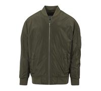Anorak URBAN CLASSICS "Urban Classics Herren Oversized Bomber Jacket", Herren, Gr. S, schwarzolive, 100% Polyester, unifarben, oversize, Rundhals, Jacken (50754924-S) schwarzolive