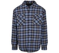 Anorak URBAN CLASSICS "Urban Classics Herren Plaid Quilted Shirt Jacket", Herren, Gr. M, lightblau, dunkelblau, 100% Baumwolle, unifarben, normal, amerikanischer Ausschnitt, Jacken (36873668-M) lightb