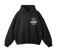 Kapuzensweatshirt ANOTHER COTTON LAB "Another Cotton Lab Sunday Morning Hoodie", Damen, Gr. L, schwarz, 52% Baumwolle, 48% Polyester, bedruckt, Rundhals, Sweatshirts (81485341-L) schwarz