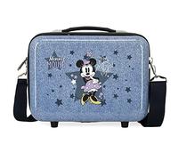 Anpassbarer Kulturbeutel im Disney-Minnie-Stil mit blauem Schultergurt, 29 x 21 x 15 cm, starres ABS, 9,14 l, 0,6 kg
