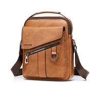 ANPTER Umhängetasche Herren Schultertaschen Herrentasche Ledertasche Shoulder Bag Seitentasche Crossbody Vintage Umhängetaschen Handytasche Messenger Bag Umhängen Geldbörsen (Braun Umhängetasche)