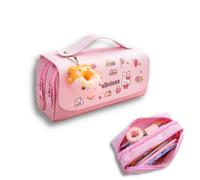 ANSAIR Kawaii Federmäppchen, große Kapazität, Stifthalter mit süßem Gratis-Squishy-Anhänger for Mädchen, Back to School Essentials (Pink)