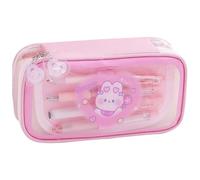 ANSAIR Kawaii Herz Hase Transparentes Federmäppchen Ästhetisches Federmäppchen mit großer Kapazität Cutecore Back to School Accessoires (Color : Pink)