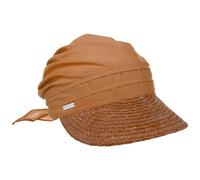 Seeberger Stroh/Stoffcap mit Zierfalten Farben Nutmeg Brown