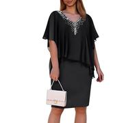 Ansenesna Abendkleider Elegant Für Hochzeit Kleid Hochzeitsgast Damen Sommer Festliche Kleider Knielang V Ausschnitt Abendkleid Große Größen Damenkleider Für Dicke Frauen Partykleid