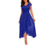 Ansenesna Abendkleider Elegant Für Hochzeit Lang Kleid Hochzeitsgast Damen mit Ärmeln Festliche Kleider Damen Sommer Spitze Brautjungfernkleider Frauen Midi Damenkleider Festlich Ballkleider