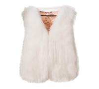 Ansenesna Ärmellose Weste Damen Fell Winter Mantel Damen Kurz Ärmellos Flauschig Fellweste Warm Elegant Kunstfell Wintermantel Frauen Ohne Kapuze Felljacke Pelz Plüsch Kurzmantel