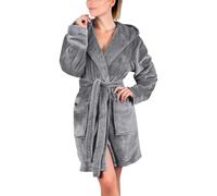 Ansenesna Bademantel Damen Flauschig Kurz Winter Bademantel Damen mit Kapuze Fleece Bademäntel Kuschelig Plüsch Schlafanzug Frauen Warm Bathrobe Kuschel Elegant Flauschiger Morgenmantel