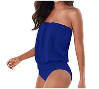 Ansenesna Bikini Damen Bandeau Tankini Bikini Mit Bügel Push Up Brüste Pads Badeanzug Ohne Träger Frauen Triangle Bademode High Waist Badeanzüge 2 Teilig