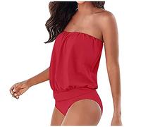 Ansenesna Bikini Damen Bandeau Tankini Bikini Mit Bügel Push Up Brüste Pads Badeanzug Ohne Träger Frauen Triangle Bademode High Waist Badeanzüge 2 Teilig