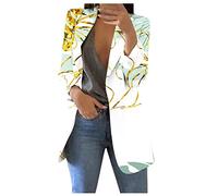 Ansenesna Blazer Damen Lang Elegant Longblazer Tailliert Winter Damenblazer Langarm Wintermantel Frauen Blumen Aufdruck Damenmantel Kuschelig Damen-Blazer