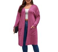 Ansenesna Cardigan Damen Lang Winter Long Cardigan Damen Große Größen Mit Schalkragen Lange Strickjacke Damen Feinstrick Elegant Longstrickjacke Frauen Langarm Warme Damenstrickjacke