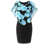 Ansenesna Festliche Kleider für Hochzeit Damen Große Größen Etuikleider Elegant Knielang Kleider Für Mollige Frauen Festliche Kleider Chiffon Abschlusskleider Festkleid Ärmellos Ballkleider