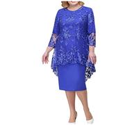 Ansenesna Festliche Kleider für Hochzeit Damen Große Größen Kleider Für Mollige Frauen Festliche Kleider Knielang Abschlusskleider Damen Festkleid A Linie Kleid Ballkleider