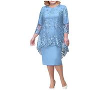 Ansenesna Festliche Kleider für Hochzeit Damen Große Größen Kleider Für Mollige Frauen Festliche Kleider Knielang Abschlusskleider Damen Festkleid A Linie Kleid Ballkleider