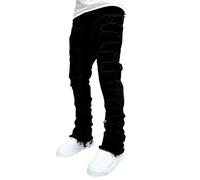 Ansenesna Jeans Herren Slim Fit Lang Hosen Herren Jeans Optik Destroyed | Jeanshose Mit Löchern Ripped Hose Jeansoptik Zerrissen Freizeithose Denim Mittlere Taille Vintage Herrenhose Mit Rissen
