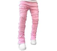 Ansenesna Jeans Herren Slim Fit Lang Hosen Herren Jeans Optik Destroyed | Jeanshose Mit Löchern Ripped Hose Jeansoptik Zerrissen Freizeithose Denim Mittlere Taille Vintage Herrenhose Mit Rissen
