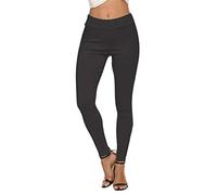 Ansenesna Jeggings Hose Damen Stretch Skinny Elegant Hosen Frauen Gummibund Lang Eng Jeggins Gummizug Schmales Bein Freizeithose (Schwarz,L)