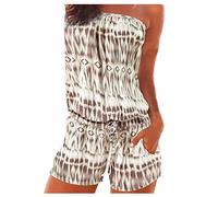 Ansenesna Jumpsuit Damen Sommer Kurz Bandeau Elegant Mini Playsuit Frauen Ärmellos Rückenfrei Overall Für Party Strand Blau