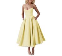 Ansenesna Sommerkleid Damen Lang Elegant Spaghettiträger Kleider Damen Sommer A Linie Korsett Sommerkleider Leicht Und Luftig Träger Maxikleid Frauen Rückenfrei Schick Corset Maxi Trägerkleid