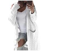 Ansenesna Strickjacke Damen Lang Grobstrick Dicke Strickjacken Warm Zopfmuster Frauen Cardigan Mit Schalkragen Lange Strickmantel Damen Dicker Strick Longstrickjacke Elegant Winter Mantel