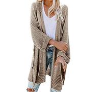 Ansenesna Strickjacke Damen Lang Winter Dicke Lange Pullover & Strickjacken Für Damen Grobstrick Oversize Warme Grobstrickjacke Frauen Elegant Longstrickjacke Strick Cardigan Mit Schalkragen