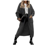 Ansenesna Strickjacke Damen Lang Winter Lange Pullover & Strickjacken Für Damen Grobstrick Warme Grobstrickjacke Frauen Elegant Dicke Longstrickjacke Strick Long Cardigan Mit Schalkragen