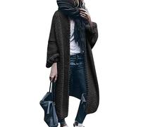 Ansenesna Strickjacken Für Damen Lang Dicke Lange Strickjacke Damen Grobstrick Winter Warme Grobstrickjacke Frauen Oversize Strick Long Cardigan Elegant Gestrickt Schalkragen Longstrickjacke