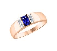 ansprechender Damenring aus Rotgold 585, mit Saphir HTS - Größe 5x3 mm, und Brillanten 0,019 ct. WSI 20,5 mm (65) SOKOLOV Jewelry
