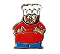 Anstecker, Metall, Emaille, Motiv Jerome "Chef" McElroy aus der Fernseh-Cartoon-Serie South Park