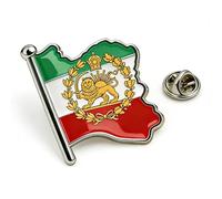 Anstecknadel mit iranischer Flagge, Edelstahl, alte persische iranische Karte, Ansteckbrosche, Heritage, Schmuck, Kleidung, Accessoires, Souvenir-Serie, Abzeichen, Geschenke für Damen und Herren