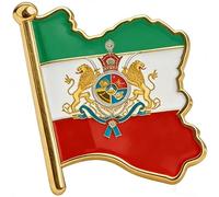 Anstecknadel mit iranischer Flagge, Edelstahl, alte persische iranische Karte, Ansteckbrosche, Heritage, Schmuck, Kleidung, Accessoires, Souvenir-Serie, Abzeichen, Geschenke für Damen und Herren