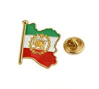 Anstecknadel mit iranischer Flagge, Edelstahl, alte persische iranische Karte, Ansteckbrosche, Heritage, Schmuck, Kleidung, Accessoires, Souvenir-Serie, Abzeichen, Geschenke für Damen und Herren