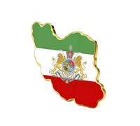 Anstecknadel mit iranischer Flagge, Edelstahl, alte persische iranische Karte, Ansteckbrosche, Heritage, Schmuck, Kleidung, Accessoires, Souvenir-Serie, Abzeichen, Geschenke für Damen und Herren