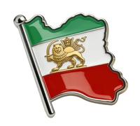Anstecknadel mit iranischer Flagge, Edelstahl, alte persische iranische Karte, Ansteckbrosche, Heritage, Schmuck, Kleidung, Accessoires, Souvenir-Serie, Abzeichen, Geschenke für Damen und Herren