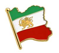 Anstecknadel mit iranischer Flagge, Edelstahl, alte persische iranische Karte, Ansteckbrosche, Heritage, Schmuck, Kleidung, Accessoires, Souvenir-Serie, Abzeichen, Geschenke für Damen und Herren