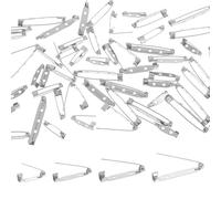 Anstecknadeln zum Basteln 60 Stück Broschennadeln Sicherheitsnadeln für Broschen Verschluss, Broschennadel Anstecknadeln für Kunsthandwerk Schmuckherstellung DIY Handwerk 20 25 32 40mm(Silber)