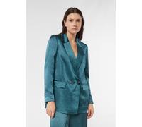 Antaillierter Blazer aus Crinkle-Satin petrol 36